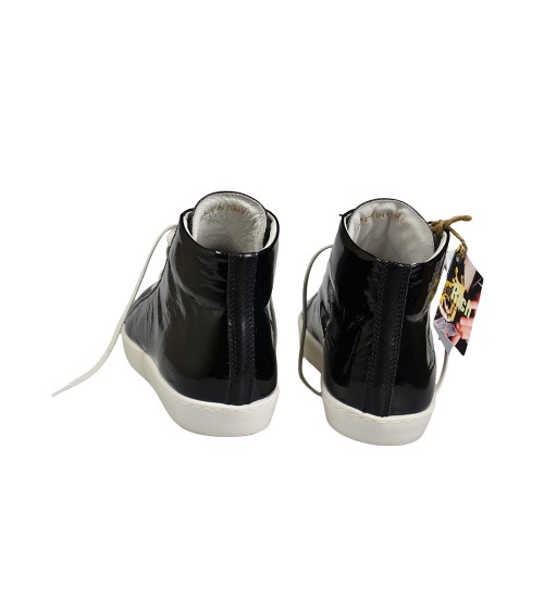 Handmade sneakers black leather